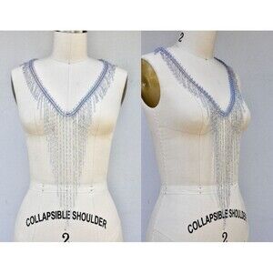 Waterfall Necklace Chocker with Long Strings to Mid Breast Down to Body 90s Y2K